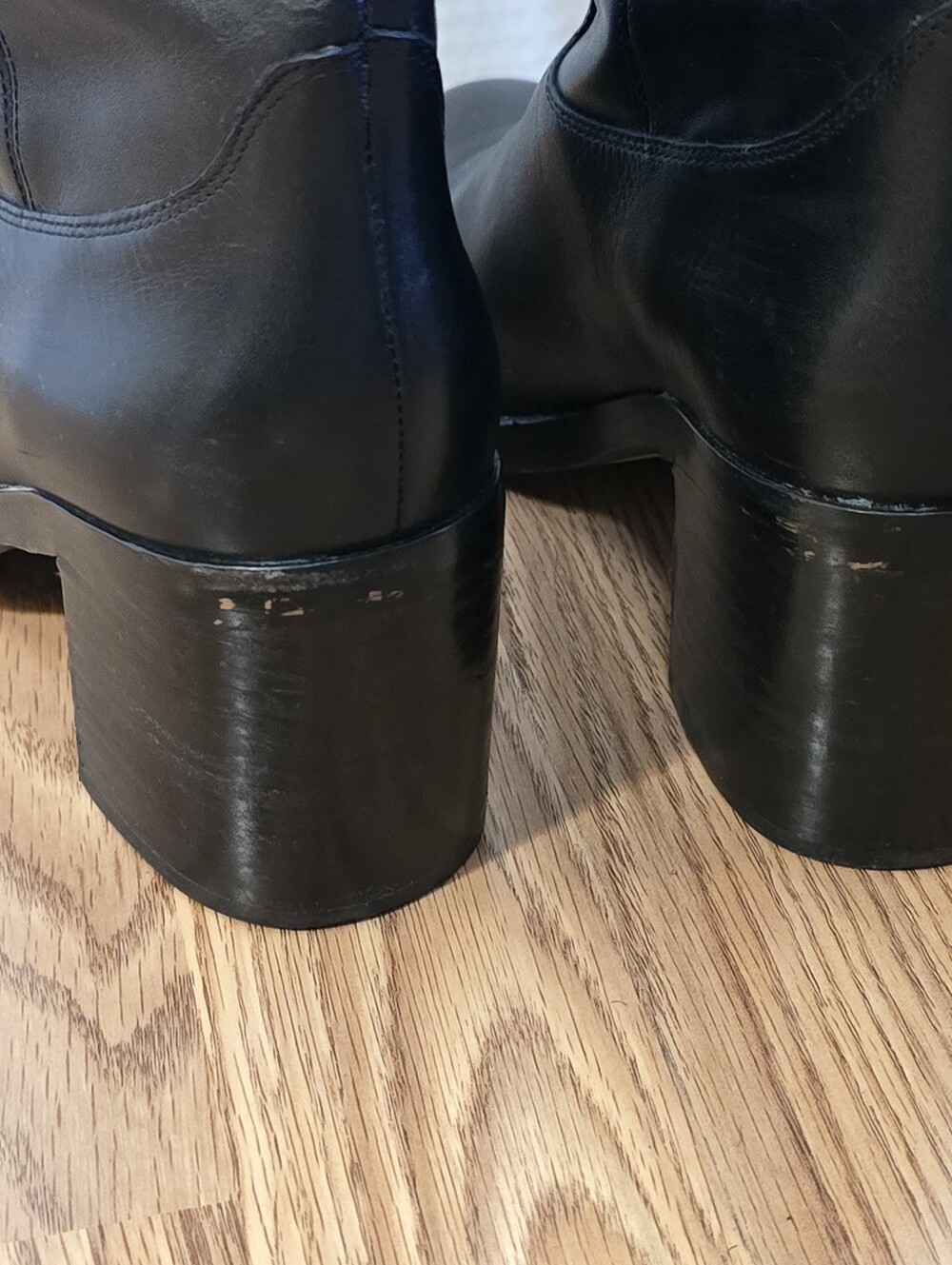 J.Crew Leather Over the Knee Boots Women's Size 7 Black Block Heel Riding - Picture 8 of 12